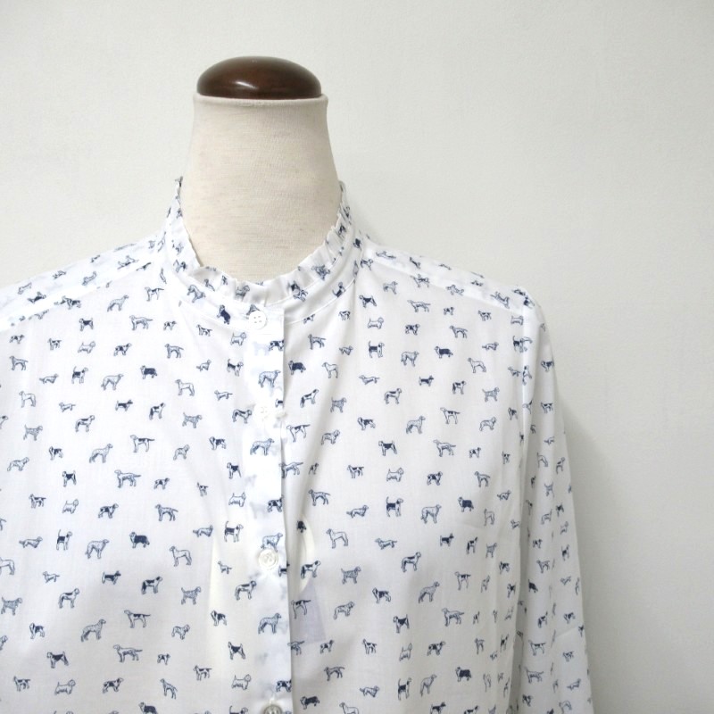 Parkes  LIBERTYスタンドフリルシャツ /WH1 【日本製】